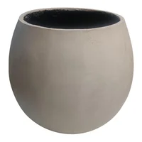 Matera Ovalada Pequeña Cemento 28x26 Cm Gris Concrete