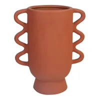 Jarrón Oreja Ondas Mediano Cerámica 19.5x23 Cm Terracota Lira