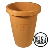 Matera Alta Redonda de 13L Elegante para Jardín Interior Set X 12 Unidades
