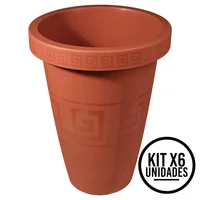 Matera Alta Redonda de 19.5L para Plantas Grandes Jardín o Interior Set X 6 Unidades