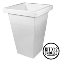 Matera Cuadrada de 13L Relieve Geométrico Moderna Decorativa Set X 12 Unidades