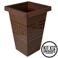 Matera Cuadrada de 13L Relieve Geométrico Moderna Decorativa Set X 12 Unidades