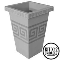 Matera Cuadrada de 13L Relieve Geométrico Moderna Decorativa Set X 12 Unidades