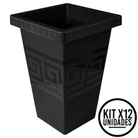 Matera Cuadrada de 13L Relieve Geométrico Moderna Decorativa Set X 12 Unidades