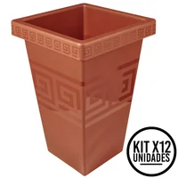 Matera Cuadrada de 13L Relieve Geométrico Moderna Decorativa Set X 12 Unidades