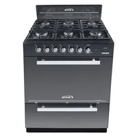 Estufa Piso Abba 76Cm 6P Vidr Ngr M.Chef Gn