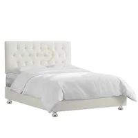 Combo base cama semidoble Lujo Master Class 120x190 Blanco Ecocuero