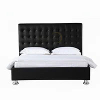 Combo base cama doble Lujo Luxury Class 140x190 Negro Ecocuero