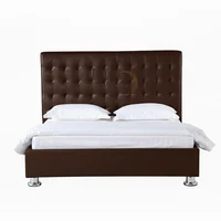 Combo base cama sencilla Lujo Luxury Class 100x190 Café Ecocuero
