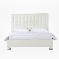 Combo base cama sencilla Lujo Luxury Class 100x190 Blanco Ecocuero