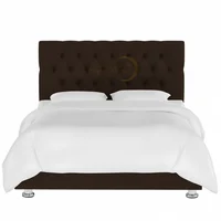 Combo base cama doble Lujo Master Class 140x190 Café Microfibra