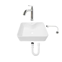 Combo Lavamanos Pequeño Rectangular + Grifería Agua Fria C731