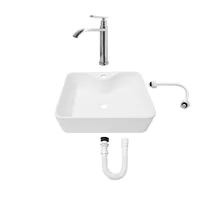 Combo Lavamanos Pequeño Rectangular + Griferia Agua Fria C730