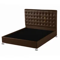 Combo base cama sencilla Elegant Essential 100x190 Café Ecocuero