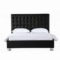 Combo base cama semidoble Elegant Essential 120x190 Negro Ecocuero