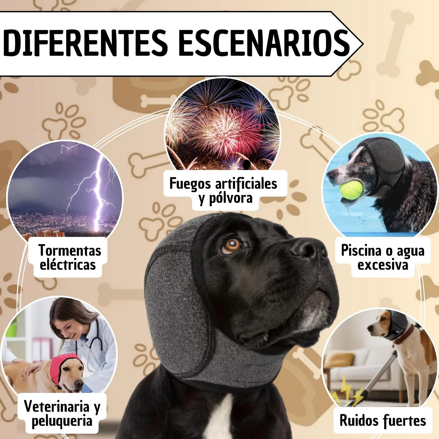Protector Auditivo para Perros Ajustable Fucsia – Reducción de Ruido