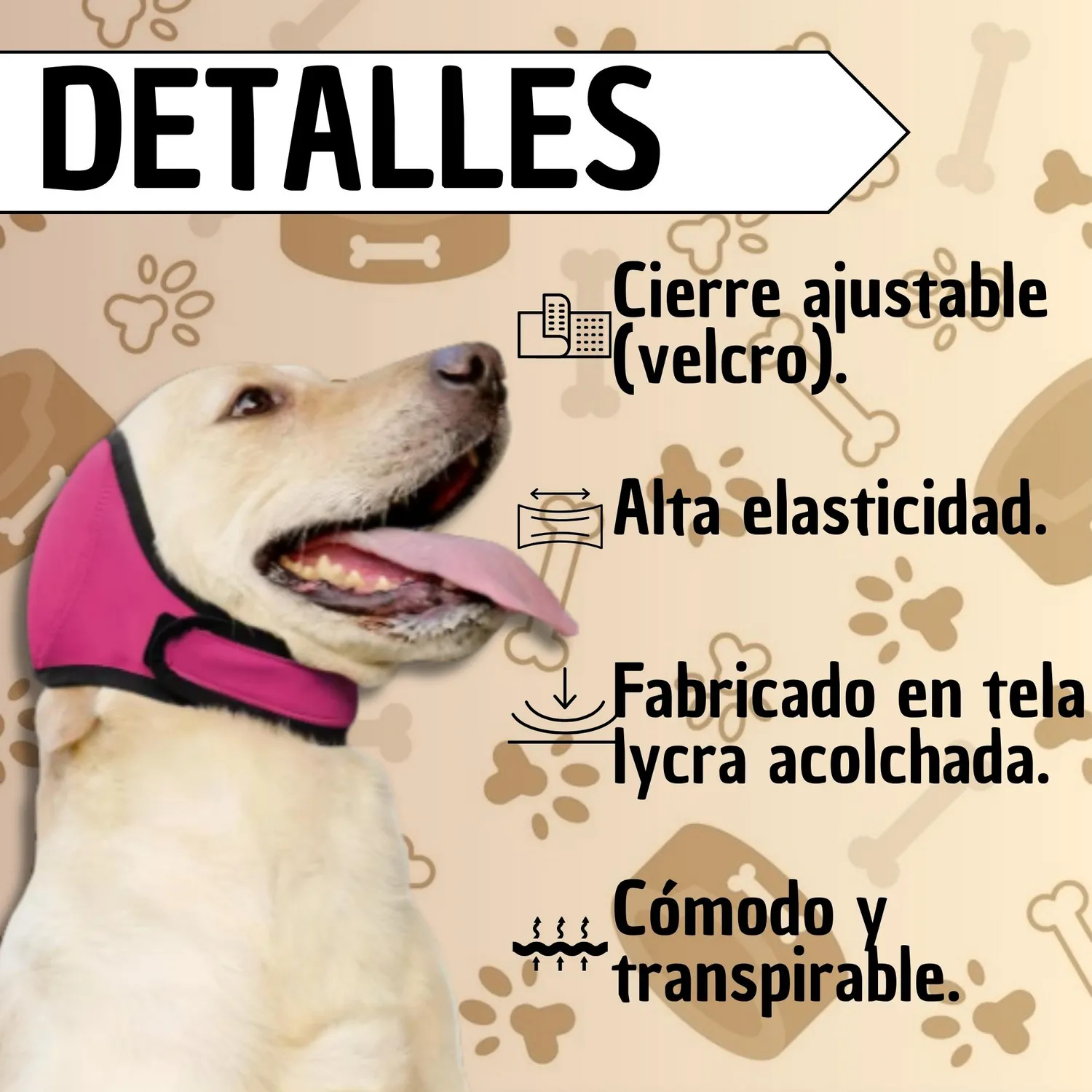Protector Auditivo para Perros Ajustable Fucsia – Reducción de Ruido 6