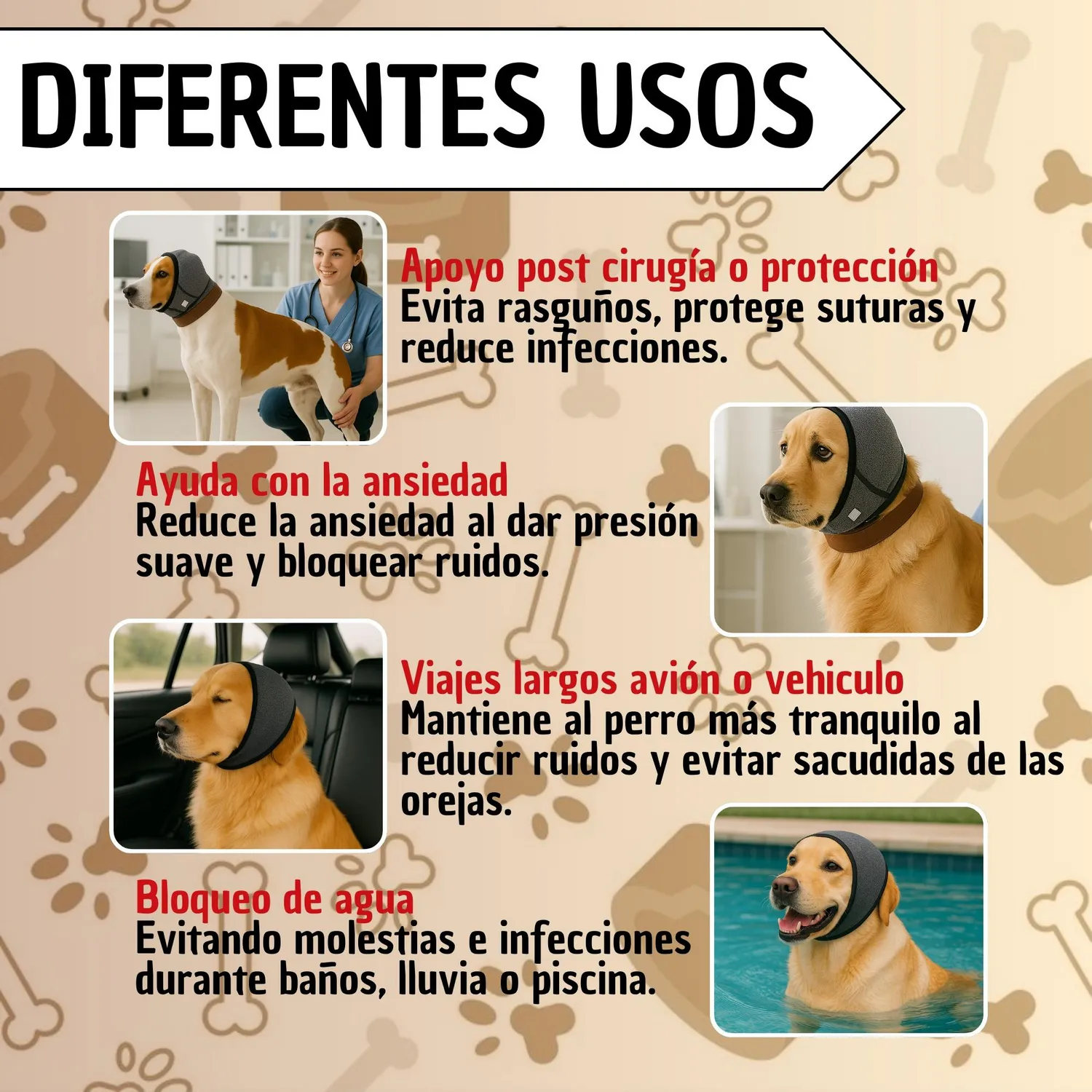 Protector Auditivo para Perros Ajustable Fucsia – Reducción de Ruido 7