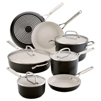 Batería de Cocina 11 Pzs. Anodizado Duro. Antiadh Cerámico. Inducción. Color Negro. Kitchenaid