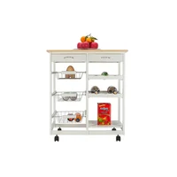 Carrito De Cocina Con Cajones Canastas Y Portabotellas Multifuncional
