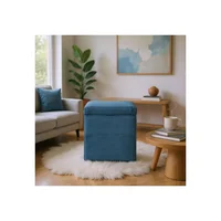 Puff De Almacenamiento En Corderoy Suave Con Base Estable