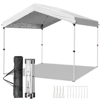 Toldo Plegable Para Exteriores 3 M X 3 M Blanco Con Apertura Rápida