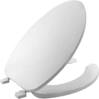 Asiento Alargado para Inodoro en Color Blanco de Uso Comercial con Abertura Frontal