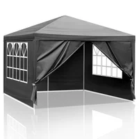 Toldo Plegable Para Exteriores 3,05m x 3,05m Negro Con Armado Fácil
