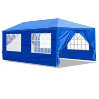 Toldo Para Eventos 3m x 6m Con Seis Paredes Desmontables Impermeable Azul
