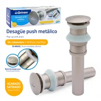 Desague Push para Lavamanos Sin Rebosadero Acabado Satin