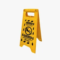 Señal de Piso Mojado de Color Amarillo Fabricada en Polietileno Set X 6 Unidades