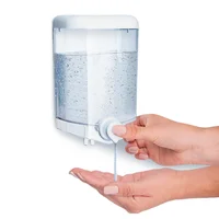 Dispensador de Jabón Gel Antibacterial Shampoo de 1000 ml en Policarbonato Color Blanco Set X 48 Unidades
