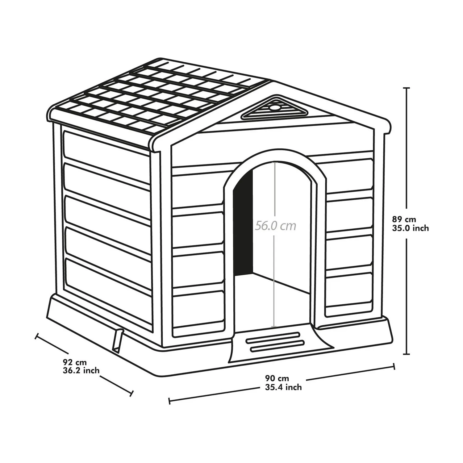 Casa Perro Rimax Plástica Grande 92x90x89 cm Mocca 6