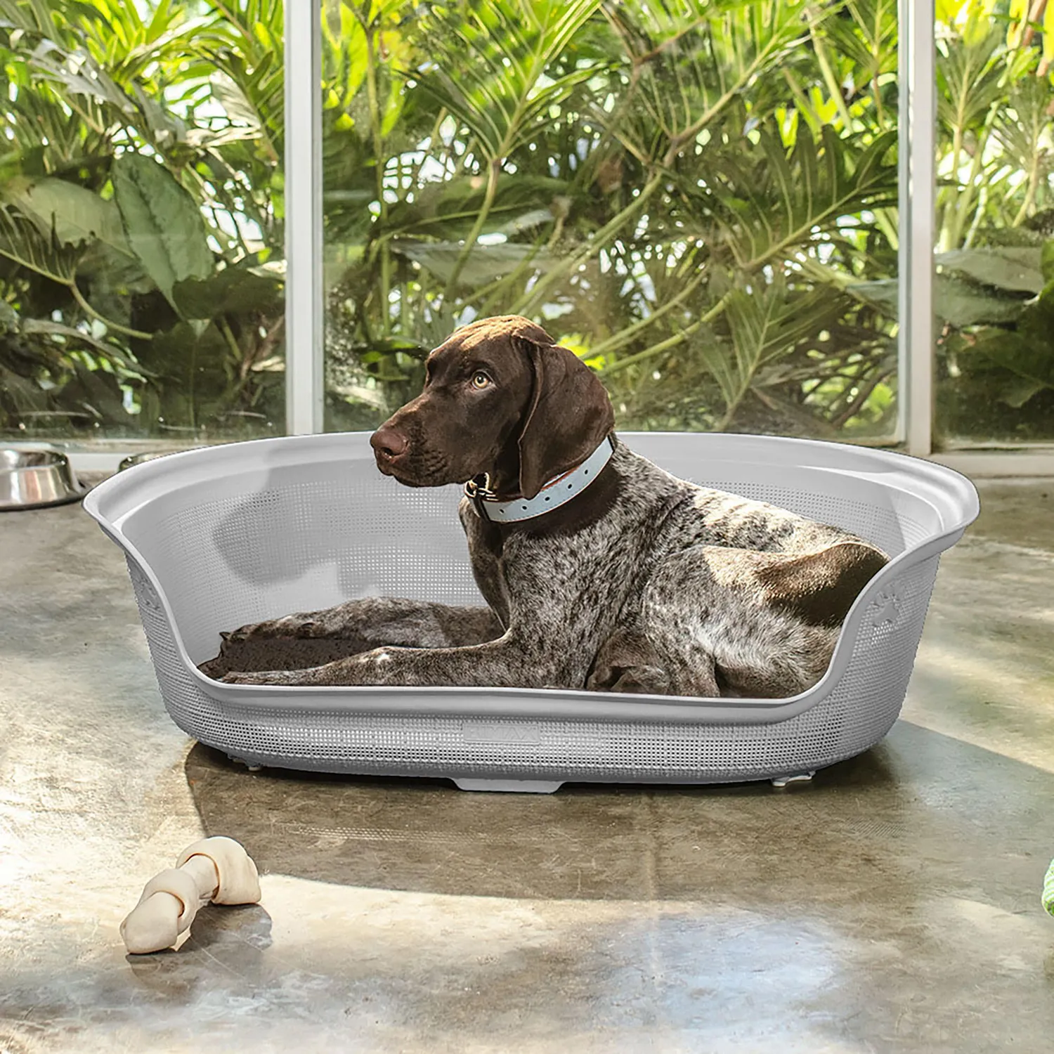 Cama para Mascotas Ovalada 78x56x22cm Grande Gris 10