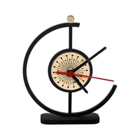 Reloj de Mesa Elegance Negro 20x20cm Circular Análogo de Baterías
