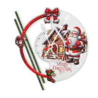 Reloj de Pared Papá Noel Rojo y Blanco 34x30cm Circular Análogo de Baterías