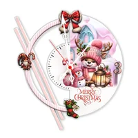 Reloj de Pared Reno Rojo y Blanco 34x30cm Circular Análogo de Baterías