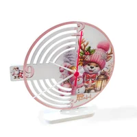 Reloj de Mesa Reno Rojo y Blanco 20x20cm Circular Análogo de Baterías