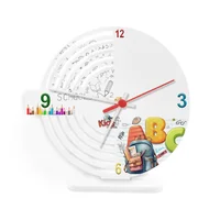 Reloj de Mesa Esco Abc Blanco 21x21cm Circular Análogo de Baterías