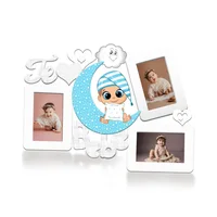 Cuadro Portarretrato Te Amo Bebé Blanco y Azul 47.5x36cm Sin Marco y Con Vidrio Protector