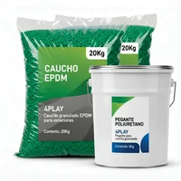 Piso Caucho Granulo Epdm 5 M2 1 cm Espesor Verde