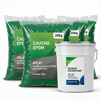 Piso Caucho Granulo Epdm 10 M2 1 cm Espesor Verde