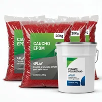 Piso Caucho Granulo Epdm 10 M2 1 cm Espesor Rojo