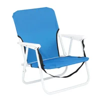 Silla de Playa Plegable de Tela Oxford Azul para Exterior