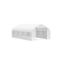 Invernadero Blanco de Gran Tamaño 594cm x 299cm x 210cm con Ventanas Laterales