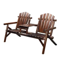 Banco Adirondack de Madera para Exterior con Mesa Central Integrada