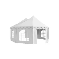 Toldo para Fiestas para Exteriores 680cm x 502cm Blanco con Seis Ventanas Catedral