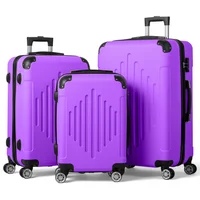 Maleta con Ruedas 3 en 1 con Diseño de Rombos en Color Lavanda