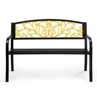 Banco de Hierro para Exterior de 127cm Decorativo para Patio y Jardín