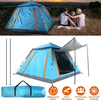 Carpa de Camping 5 Personas Azul de 213cm x 213cm Ventanas con Mosquitera